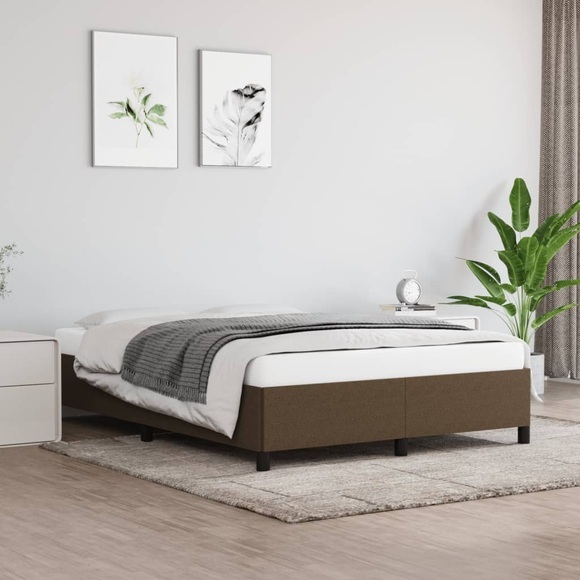 vidaXL Bettgestell Dunkelbraun 140x190 cm Stoff