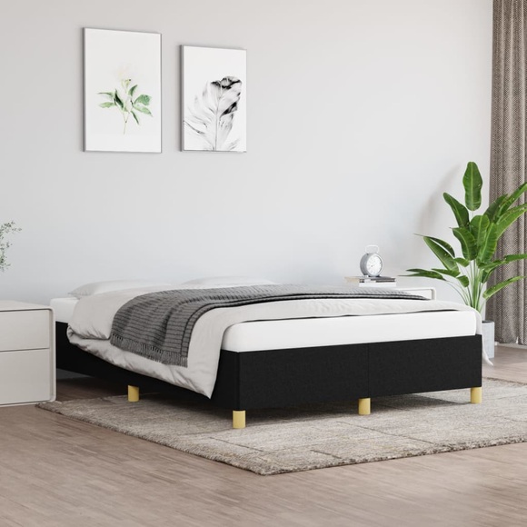 vidaXL Bettgestell Schwarz 140x190 cm Stoff