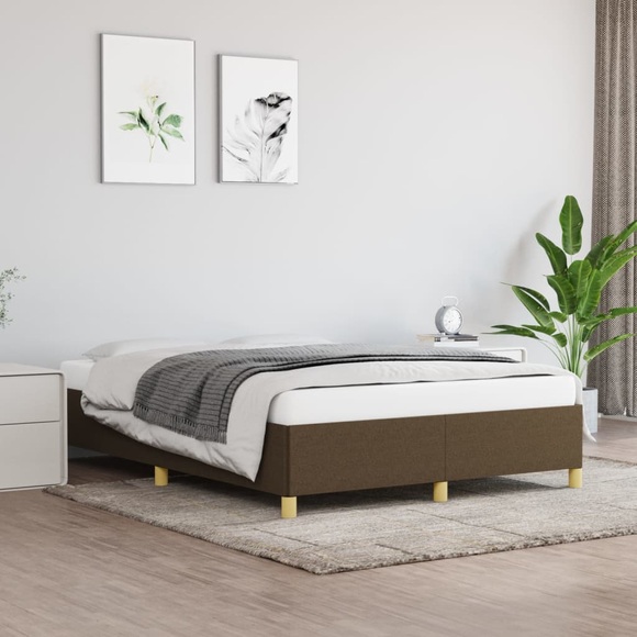 vidaXL Bettgestell Dunkelbraun 140x200 cm Stoff