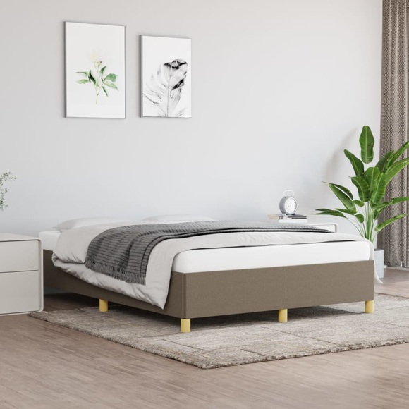 vidaXL Bettgestell Taupe 140x200 cm Stoff