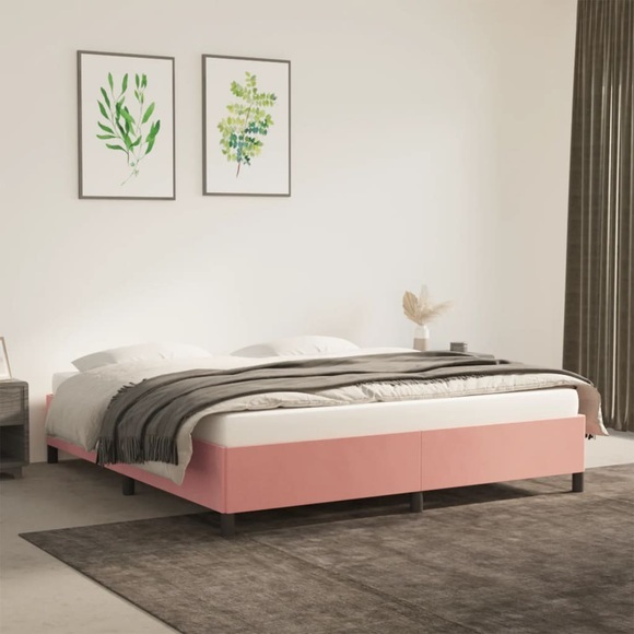 vidaXL Bettgestell Rosa 160x200 cm Samt