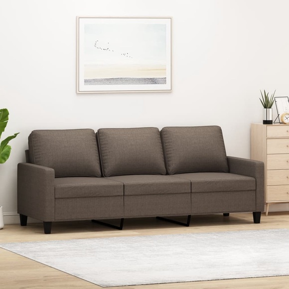 vidaXL 3-Sitzer-Sofa Taupe 180 cm Stoff