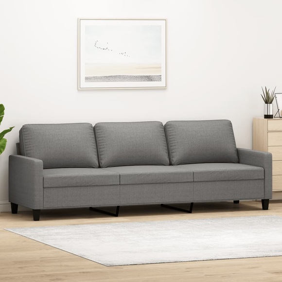 vidaXL 3-Sitzer-Sofa Dunkelgrau 210 cm Stoff