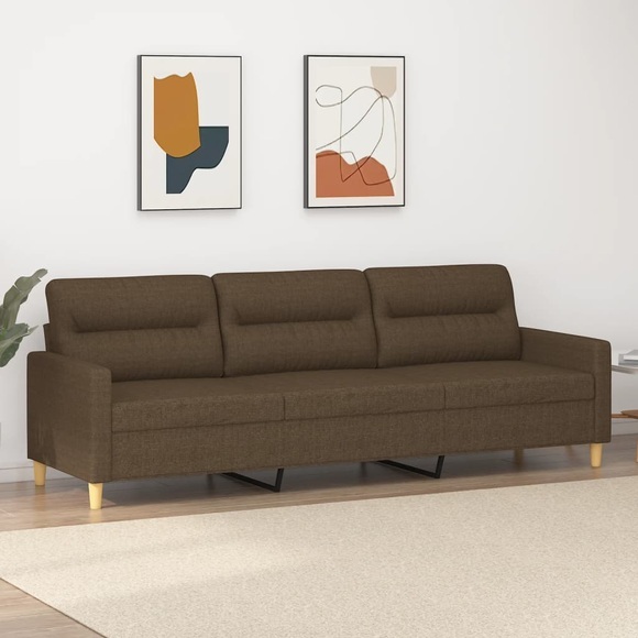 vidaXL 3-Sitzer-Sofa Braun 210 cm Stoff