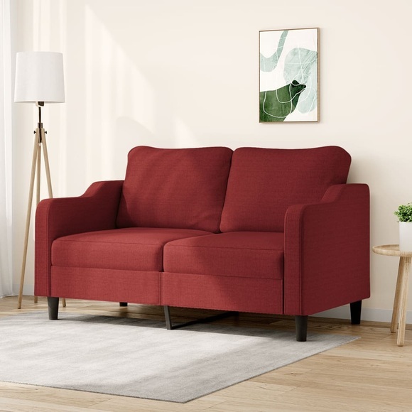 vidaXL 2-Sitzer-Sofa Weinrot 140 cm Stoff