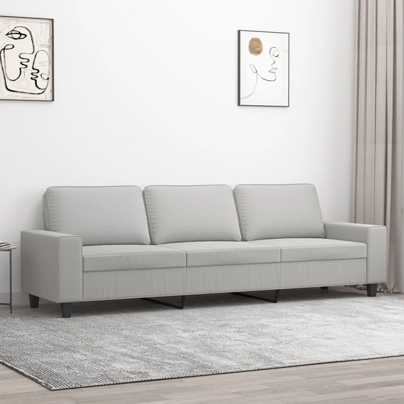 vidaXL 3-Sitzer-Sofa Hellgrau 210 cm Mikrofasergewebe