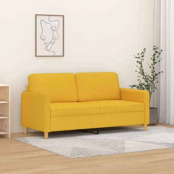vidaXL 2-Sitzer-Sofa Hellgelb 140 cm Stoff