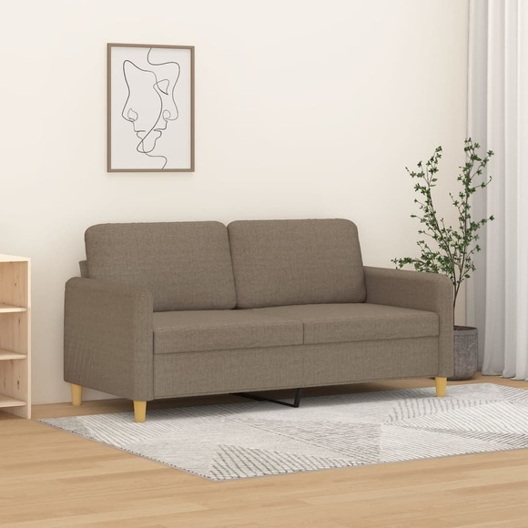 vidaXL 2-Sitzer-Sofa Taupe 140 cm Stoff