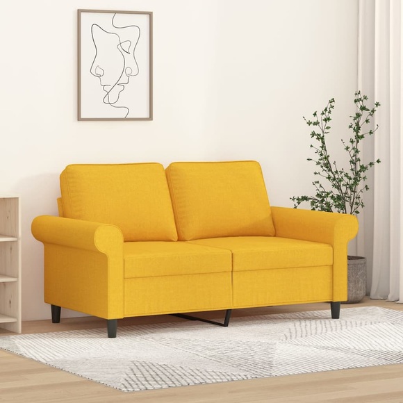 vidaXL 2-Sitzer-Sofa Hellgelb 120 cm Stoff