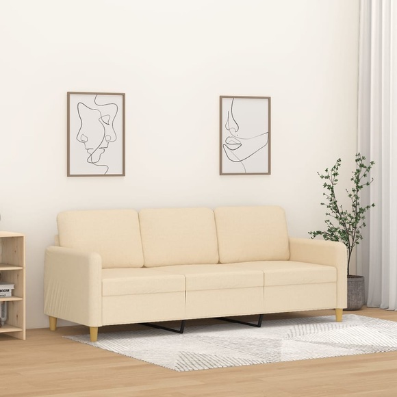 vidaXL 3-Sitzer-Sofa Creme 180 cm Stoff