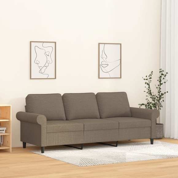 vidaXL 3-Sitzer-Sofa Taupe 180 cm Stoff