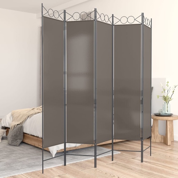 vidaXL 5-tlg. Paravent Anthrazit 200x200 cm Stoff