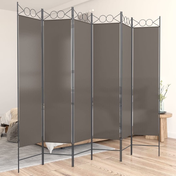 vidaXL 6-tlg. Paravent Anthrazit 240x200 cm Stoff