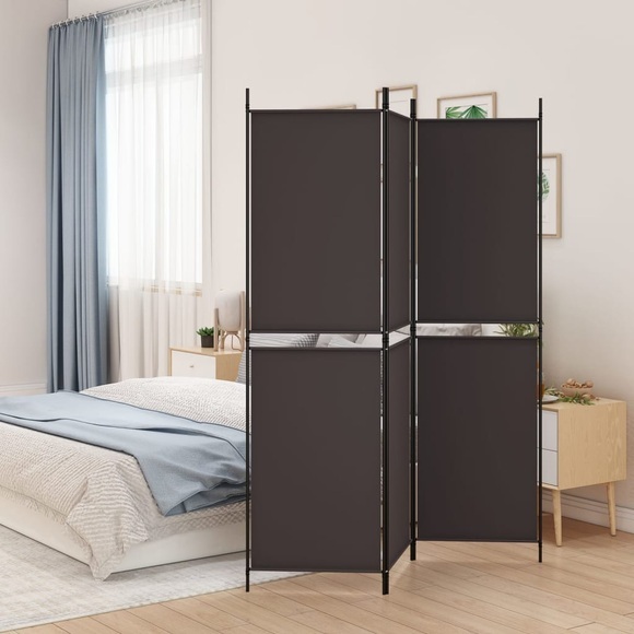 vidaXL 3-tlg. Paravent Braun 150x180 cm Stoff