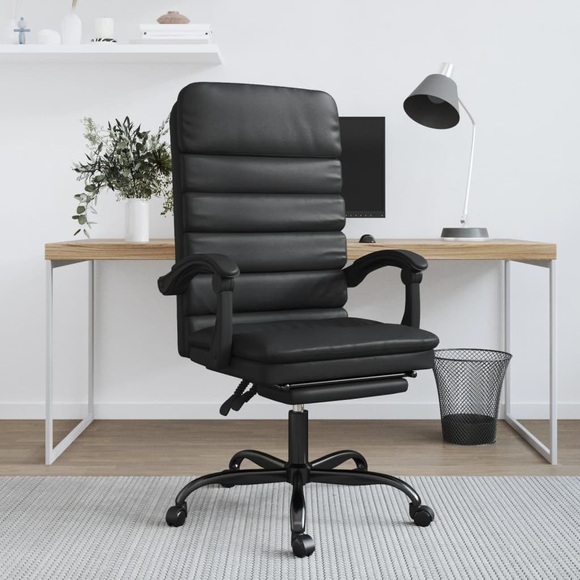 vidaXL Bürostuhl mit Massagefunktion Schwarz Kunstleder