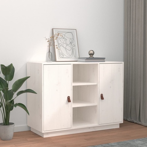 vidaXL Sideboard Weiß 100x40x75 cm Massivholz Kiefer