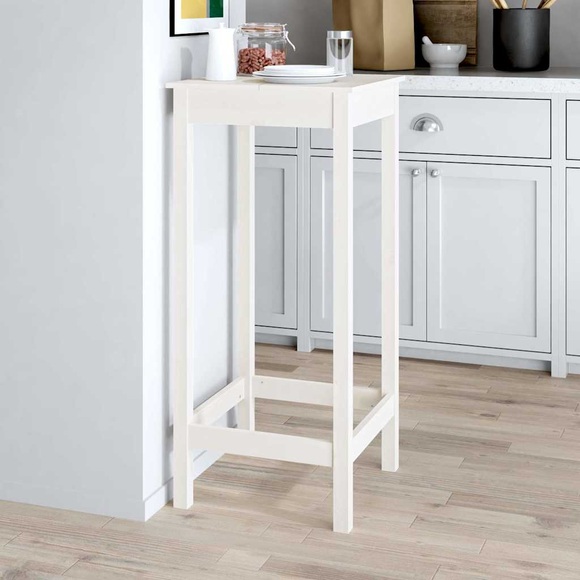vidaXL Bartisch Weiß 50x50x110 cm Massivholz Kiefer