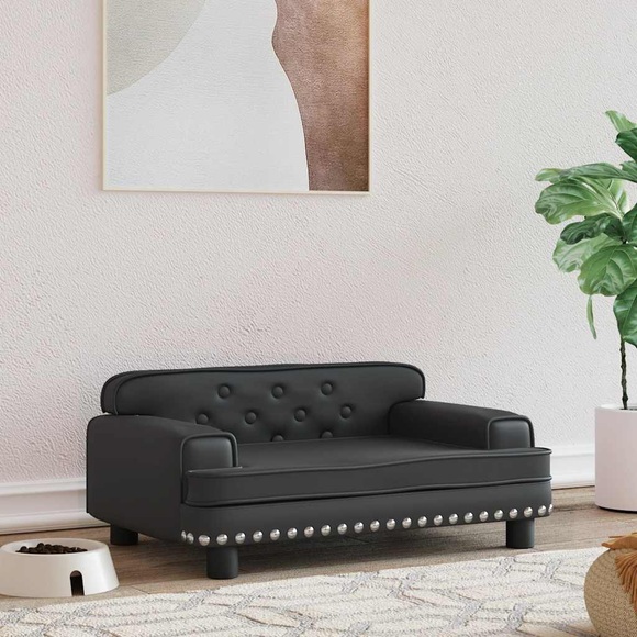 vidaXL Hundebett Schwarz 70x45x30 cm Kunstleder