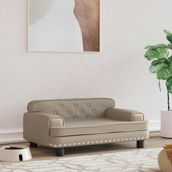 vidaXL Hundebett Cappuccino-Braun 70x45x30 cm Kunstleder
