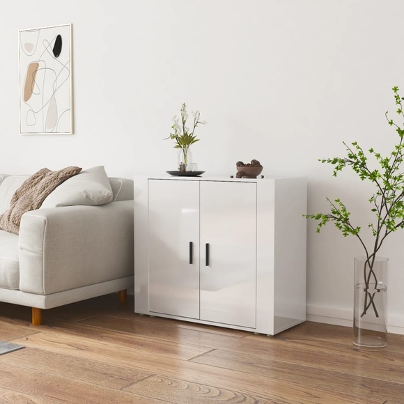 vidaXL Sideboard Hochglanz-Weiß 80x33x70 cm Holzwerkstoff