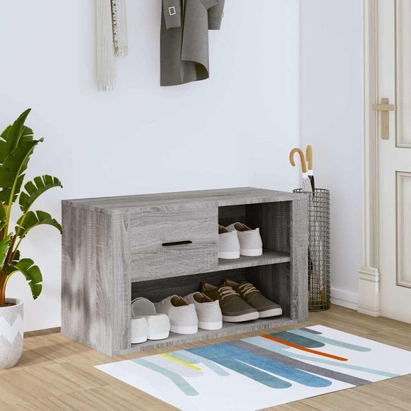 vidaXL Schuhschrank Grau Sonoma 80x35x45 cm Holzwerkstoff