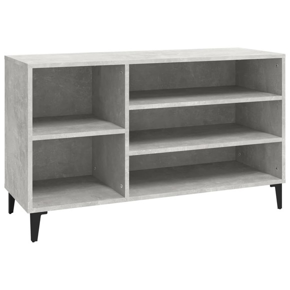 vidaXL Schuhregal Betongrau 102x36x60 cm Holzwerkstoff