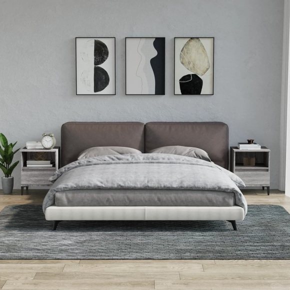 vidaXL Nachttische 2 Stk. Grau Sonoma 40x35x50 cm