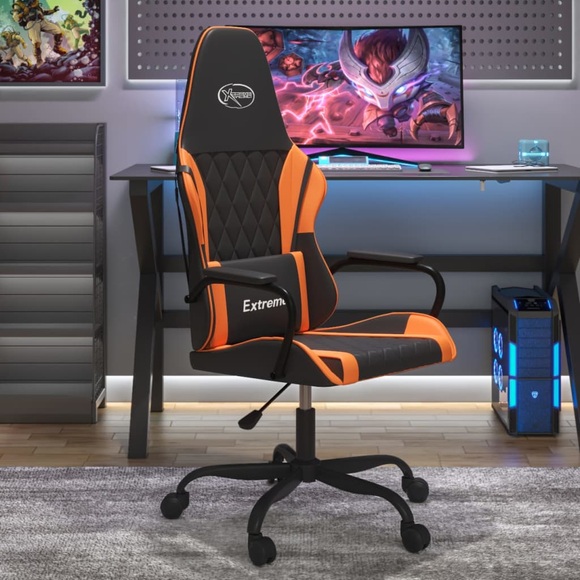 vidaXL Gaming-Stuhl Schwarz und Orange Kunstleder