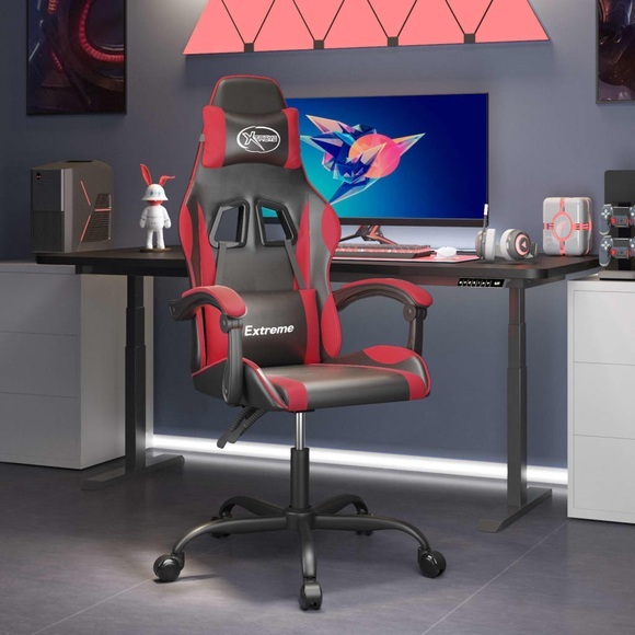 vidaXL Gaming-Stuhl Schwarz und Rot Kunstleder