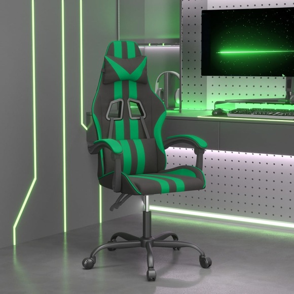 vidaXL Gaming-Stuhl Schwarz und Grün Kunstleder