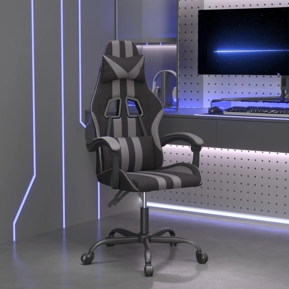 vidaXL Gaming-Stuhl Schwarz und Grau Kunstleder