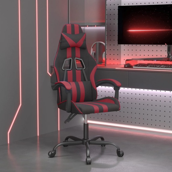 vidaXL Gaming-Stuhl Schwarz und Weinrot Kunstleder