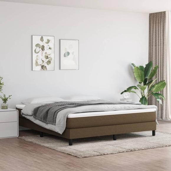 vidaXL Boxspringbett Dunkelbraun 180x200 cm Stoff
