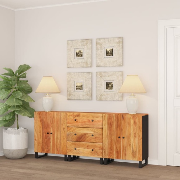 vidaXL 3-tlg. Sideboards Massivholz Akazie