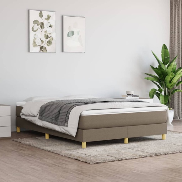 vidaXL Boxspringbett Taupe 140x190 cm Stoff