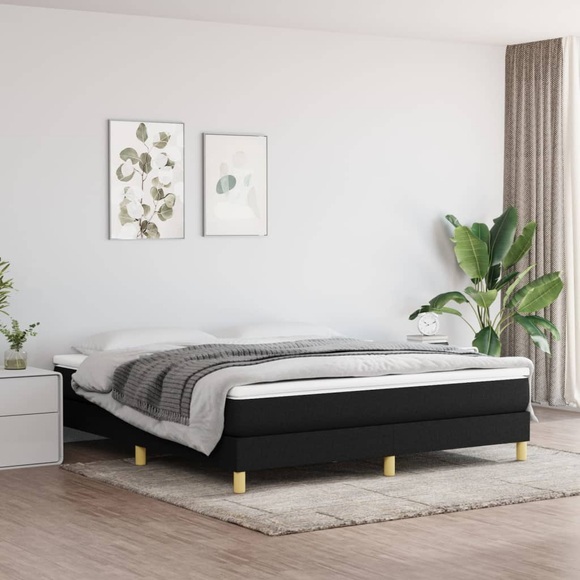 vidaXL Boxspringbett Schwarz 180x200 cm Stoff