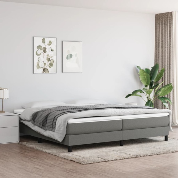 vidaXL Boxspringbett Dunkelgrau 200x200 cm Stoff