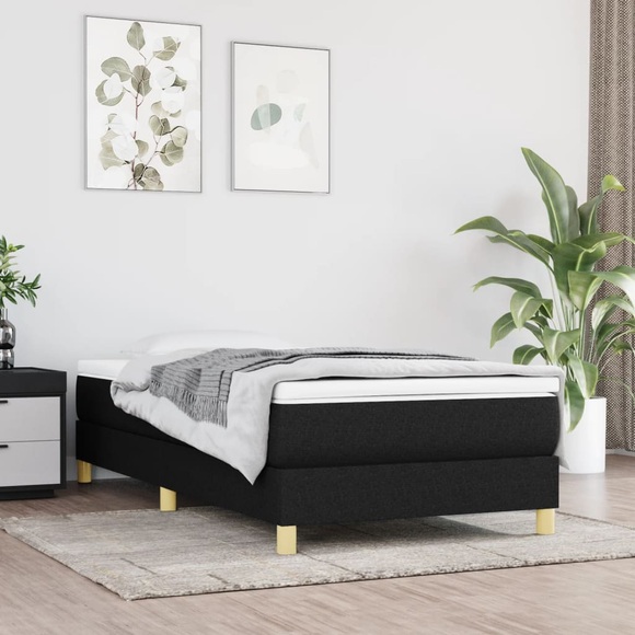 vidaXL Boxspringbett Schwarz 80x200 cm Stoff