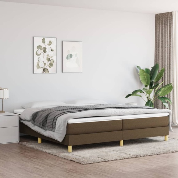 vidaXL Boxspringbett Dunkelbraun 200x200 cm Stoff