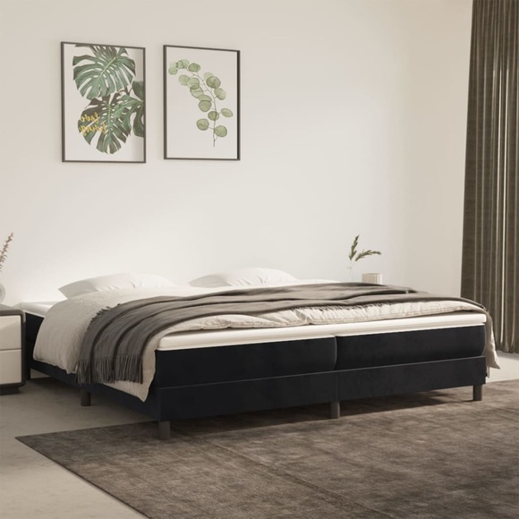 vidaXL Boxspringbett Schwarz 200x200 cm Samt