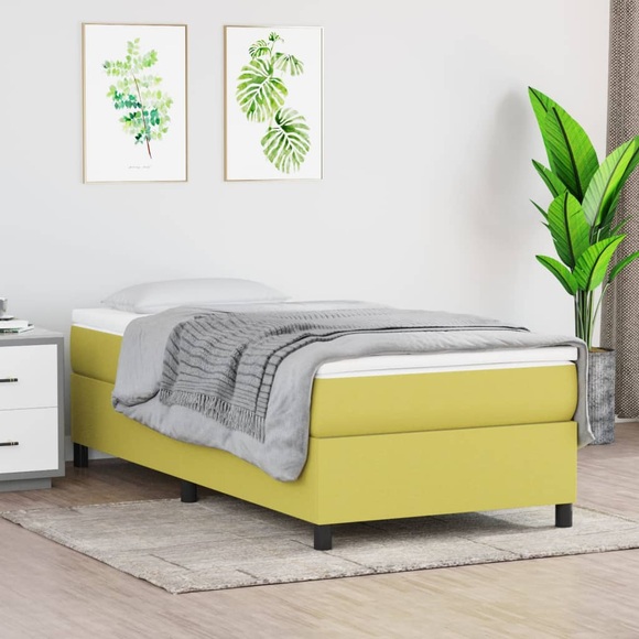 vidaXL Boxspringbett Grün 80x200 cm Stoff