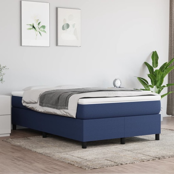 vidaXL Boxspringbett Blau 120x200 cm Stoff