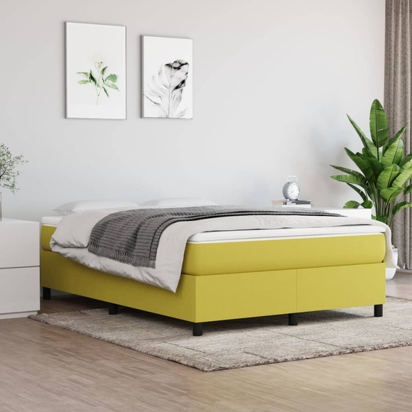 vidaXL Boxspringbett Grün 140x190 cm Stoff