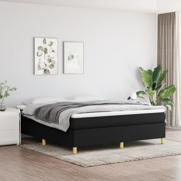 vidaXL Boxspringbett Schwarz 180x200 cm Stoff