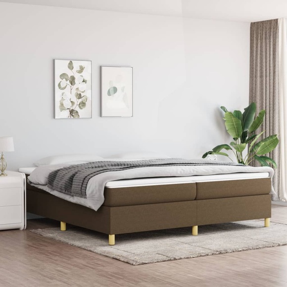 vidaXL Boxspringbett Dunkelbraun 200x200 cm Stoff
