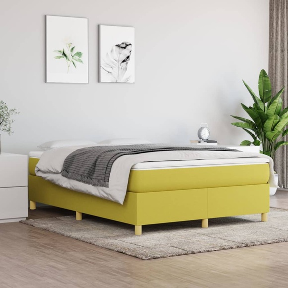 vidaXL Boxspringbett Grün 140x190 cm Stoff