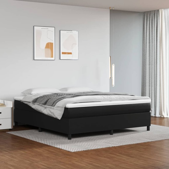 vidaXL Boxspringbett Schwarz 160x200 cm Kunstleder