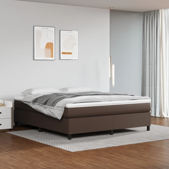 vidaXL Boxspringbett Braun 160x200 cm Kunstleder
