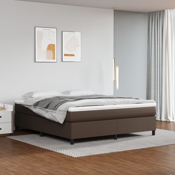 vidaXL Boxspringbett Braun 180x200 cm Kunstleder