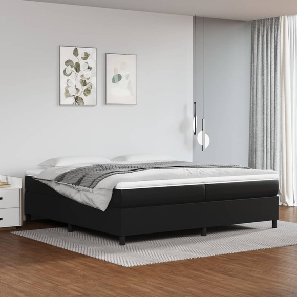 vidaXL Boxspringbett Schwarz 200x200 cm Kunstleder